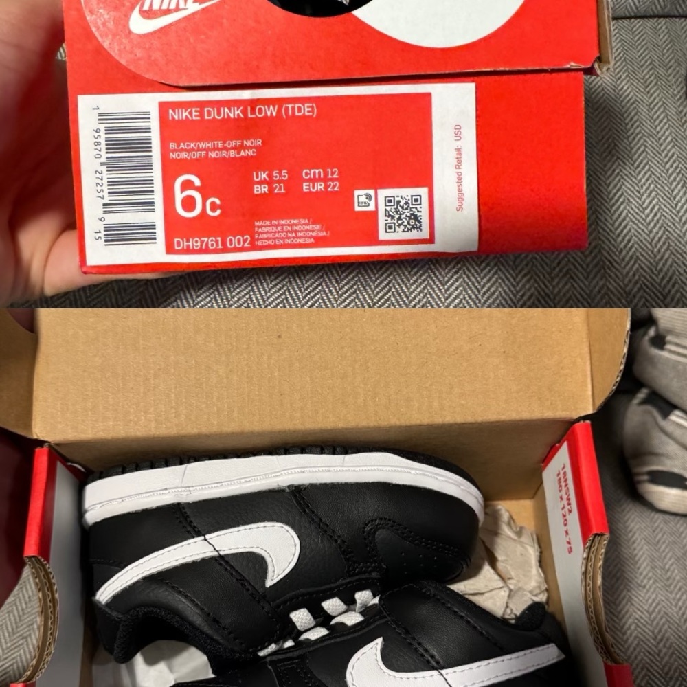 Baby Nikes black and white